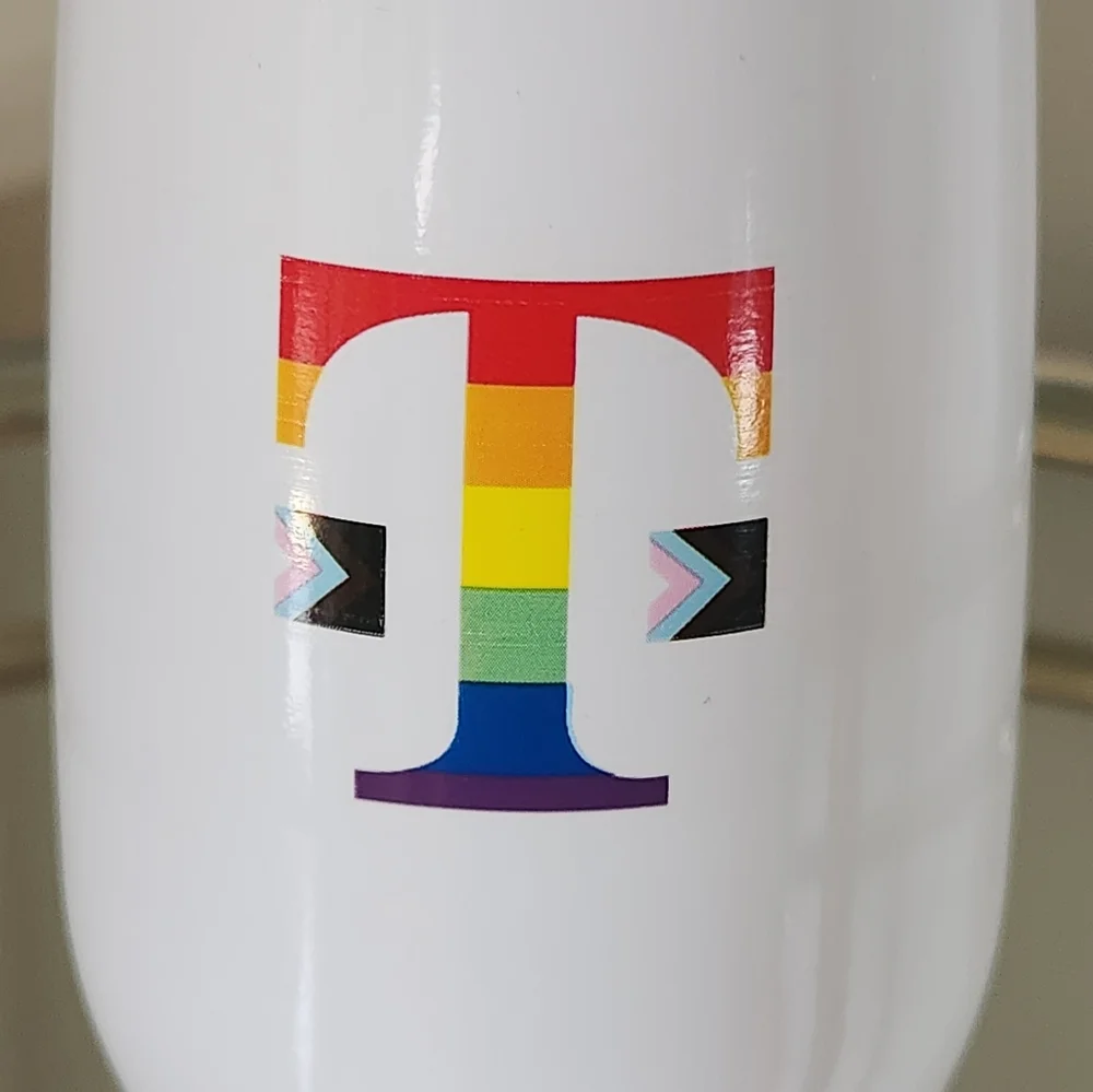 T-Mobile Slim Insulated Wine Drink Tumbler w/Lid Pride Colors NIP